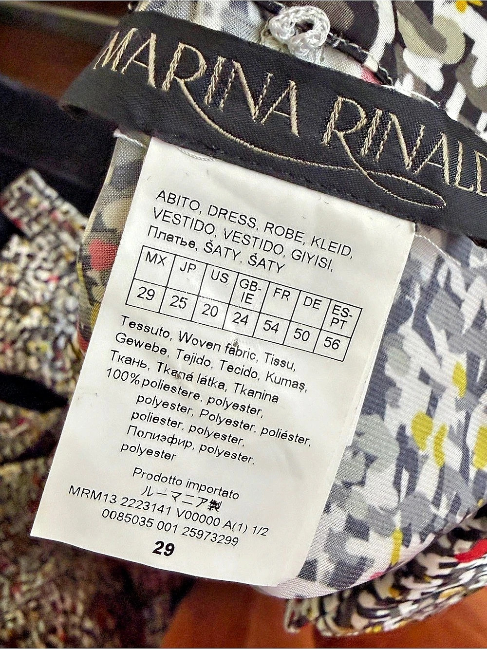 Marina Rinaldi Abstract Print Midi Shirtdress Dress w/Slip Size 20 - Picture 14 of 16